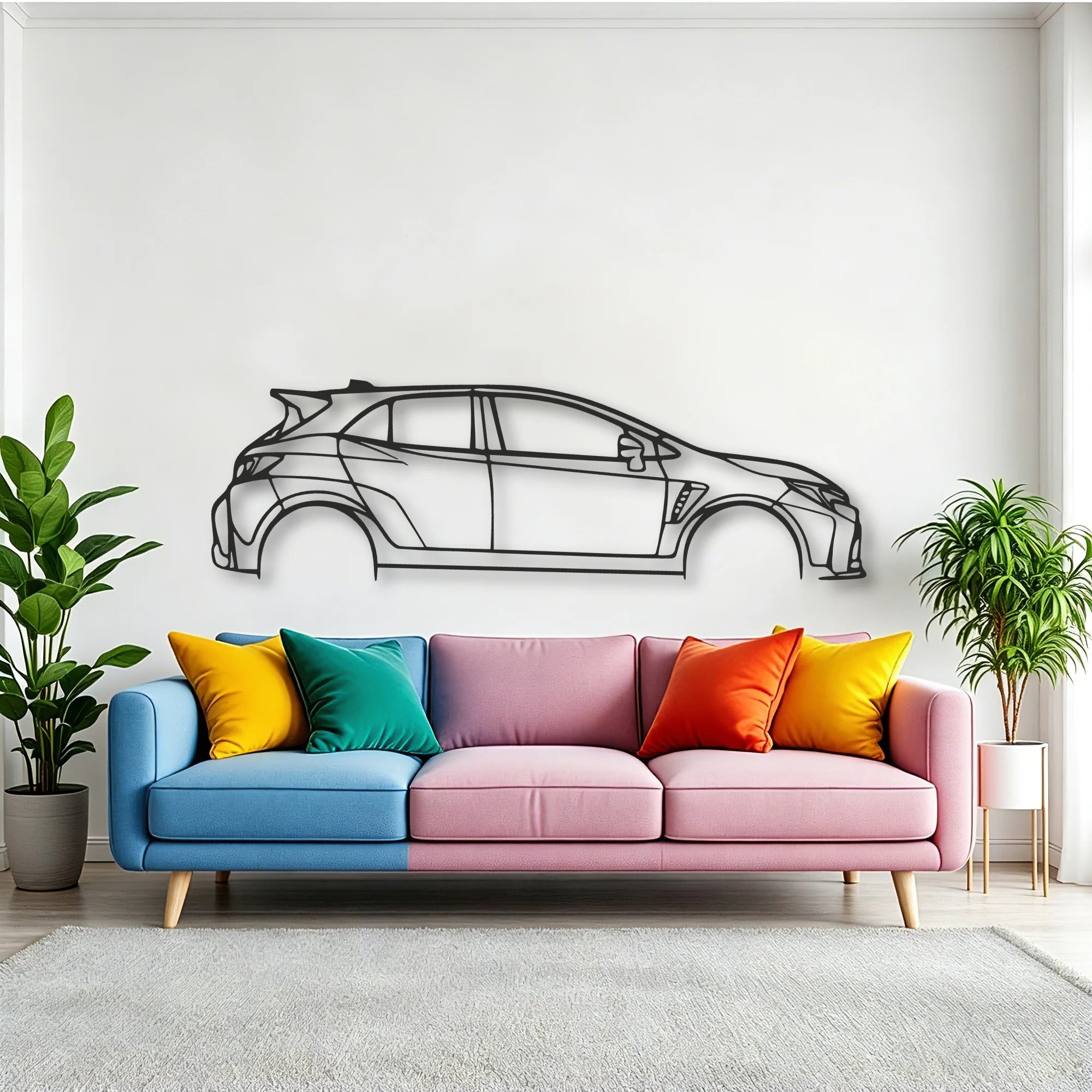 Toyota Corolla GR Classic Silhouette Metal Wall Art - Tinvibe