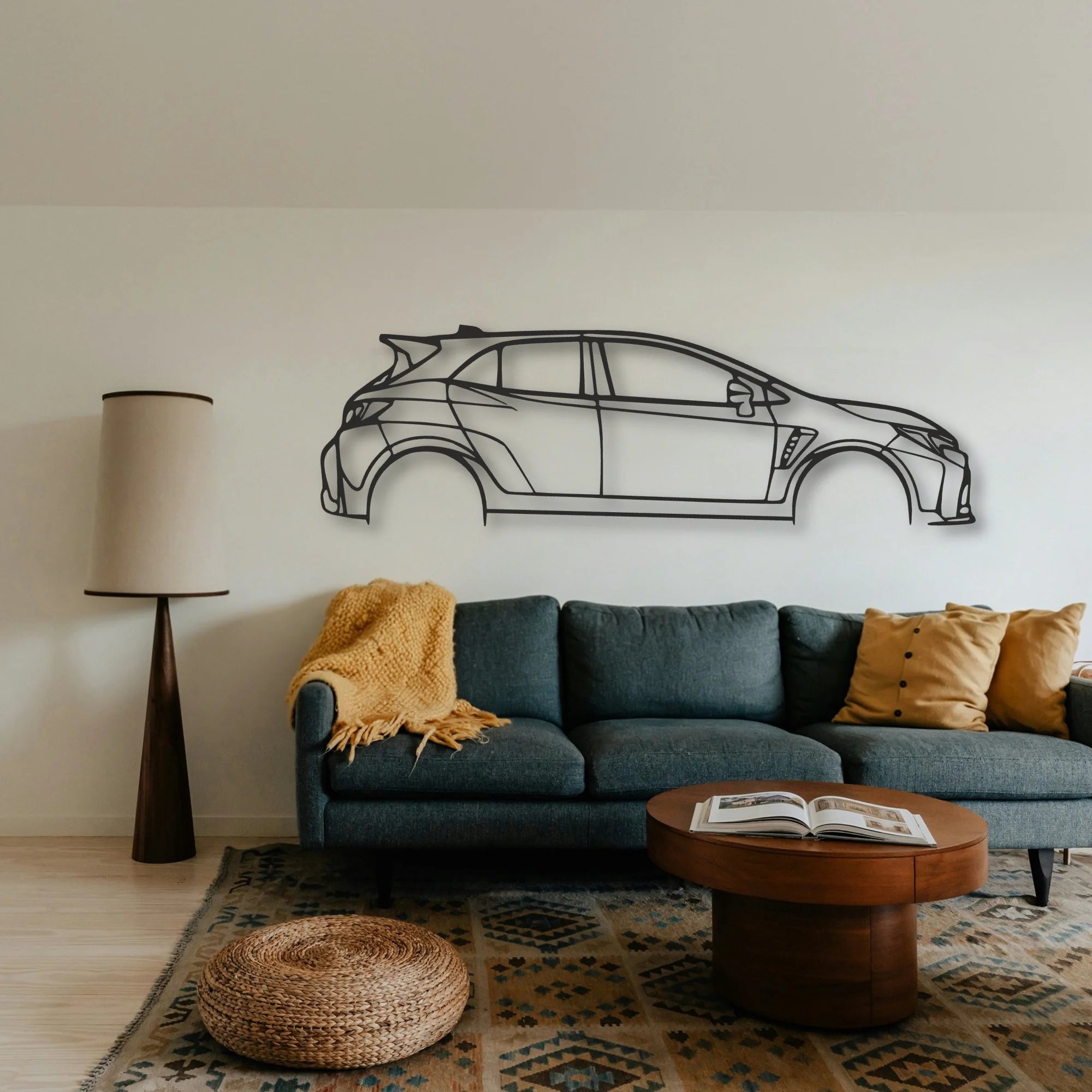 Toyota Corolla GR Classic Silhouette Metal Wall Art - Tinvibe