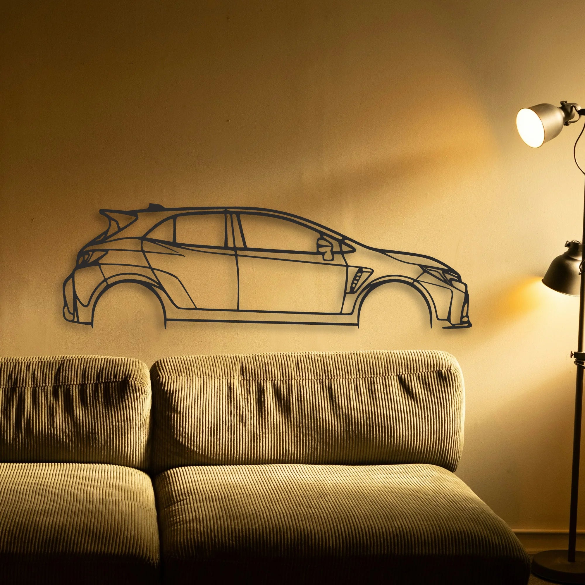 Toyota Corolla GR Classic Silhouette Metal Wall Art - Tinvibe