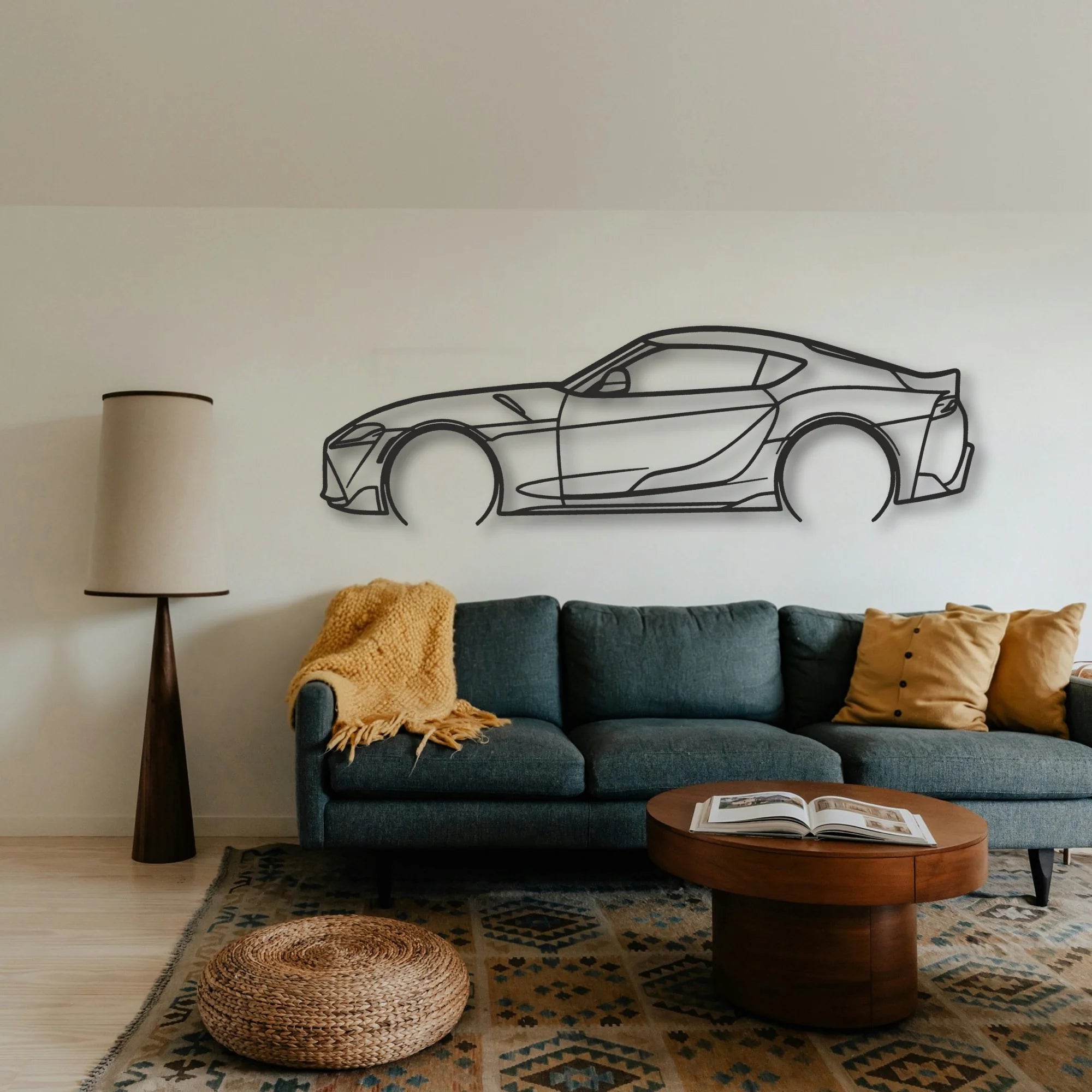 Toyota GR Supra Classic Silhouette Metal Wall Art - Tinvibe