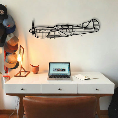 Tp 40N Warhawk 2 Classic Aircraft Silhouette Metal Wall Art - Tinvibe