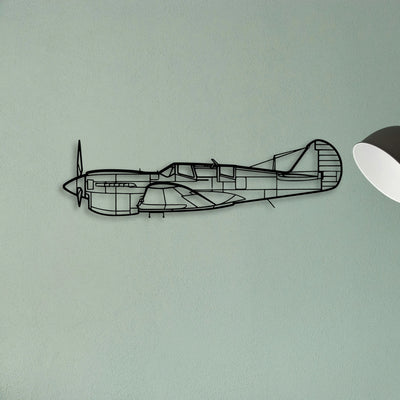 Tp 40N Warhawk Classic Aircraft Silhouette Metal Wall Art - Tinvibe