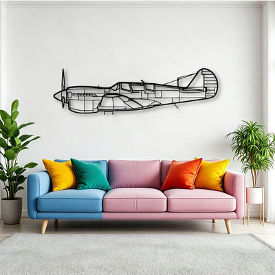 Tp 40N Warhawk Classic Aircraft Silhouette Metal Wall Art - Tinvibe
