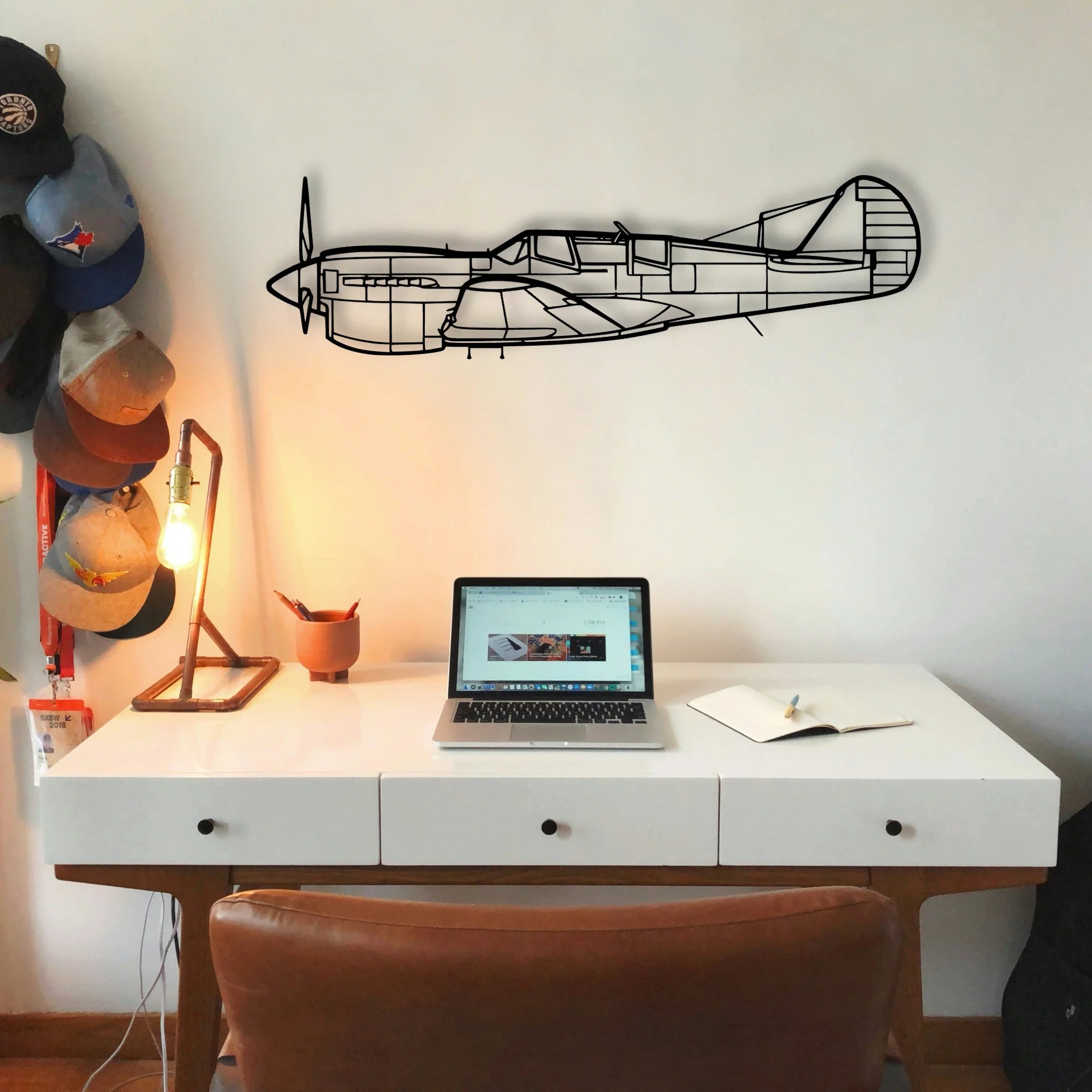 Tp 40N Warhawk Classic Aircraft Silhouette Metal Wall Art - Tinvibe