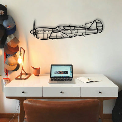 Tp 40N Warhawk Classic Aircraft Silhouette Metal Wall Art - Tinvibe