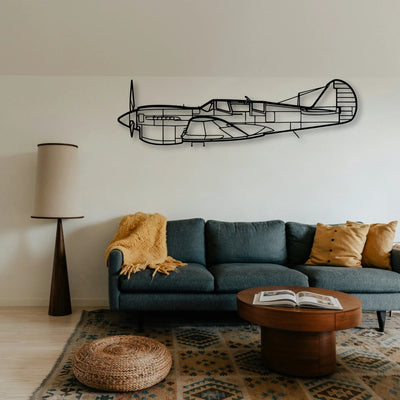 Tp 40N Warhawk Classic Aircraft Silhouette Metal Wall Art - Tinvibe
