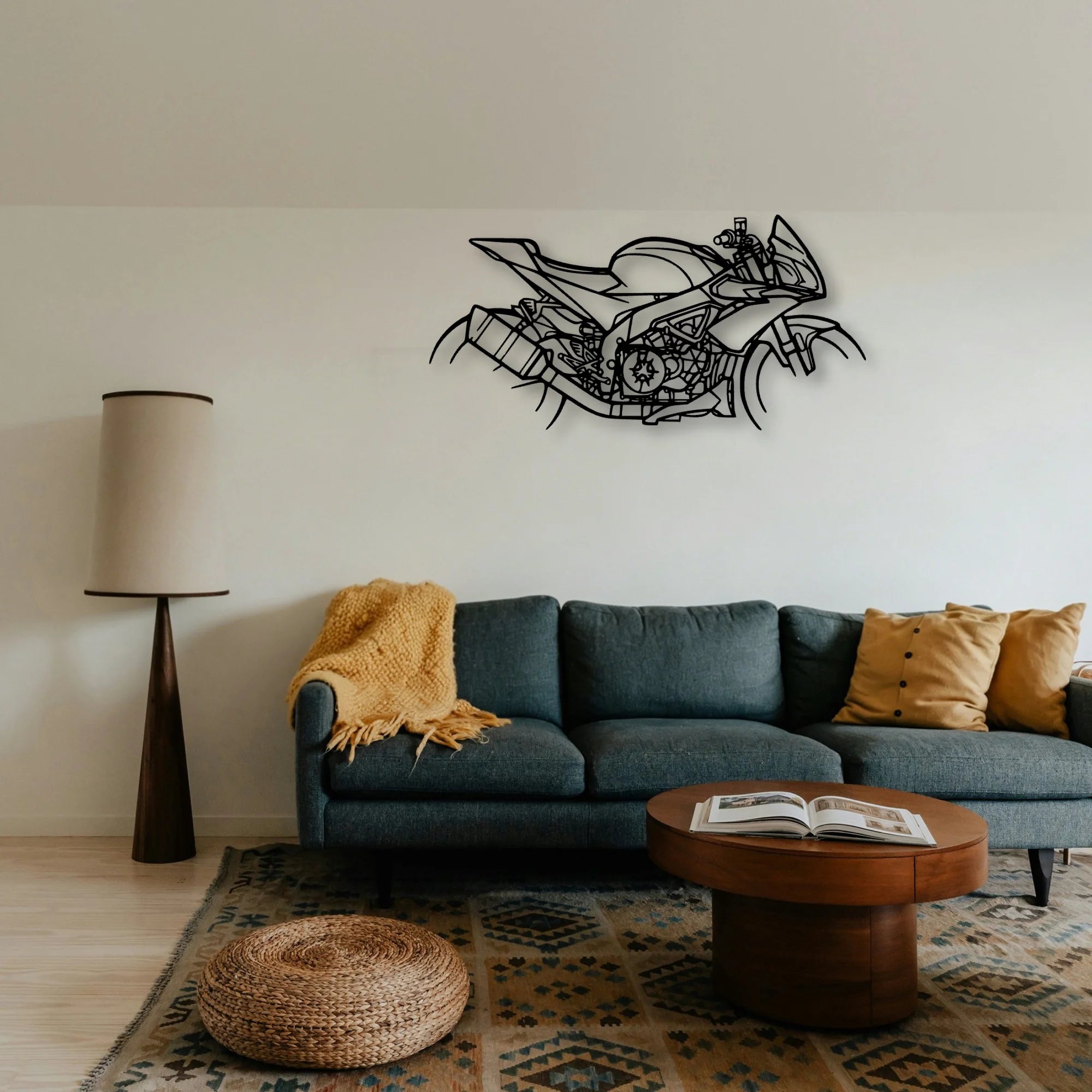 Tuono 2018 2 Classic Motorcycle Silhouette Metal Wall Art - Tinvibe