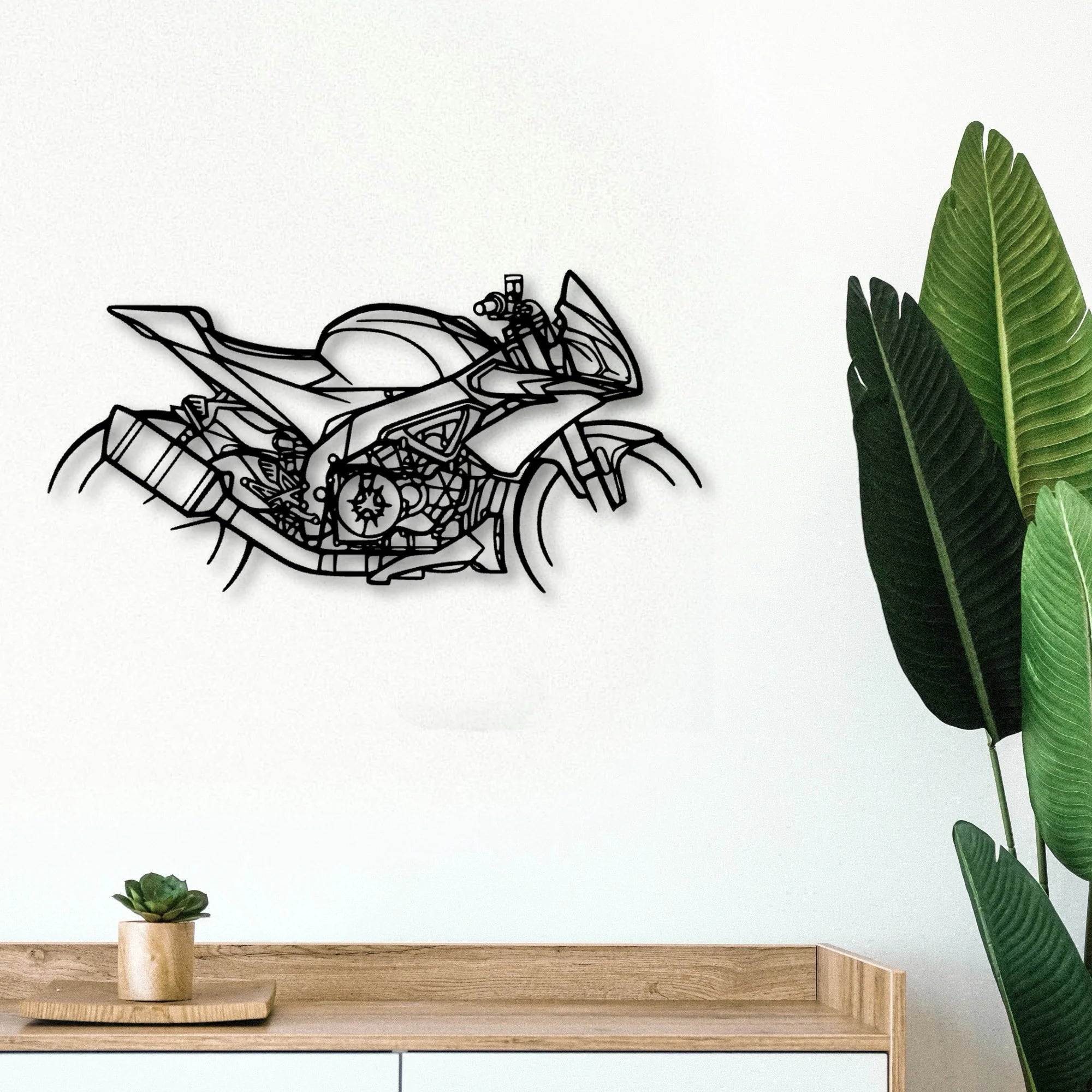 Tuono 2018 Classic Motorcycle Silhouette Metal Wall Art - Tinvibe