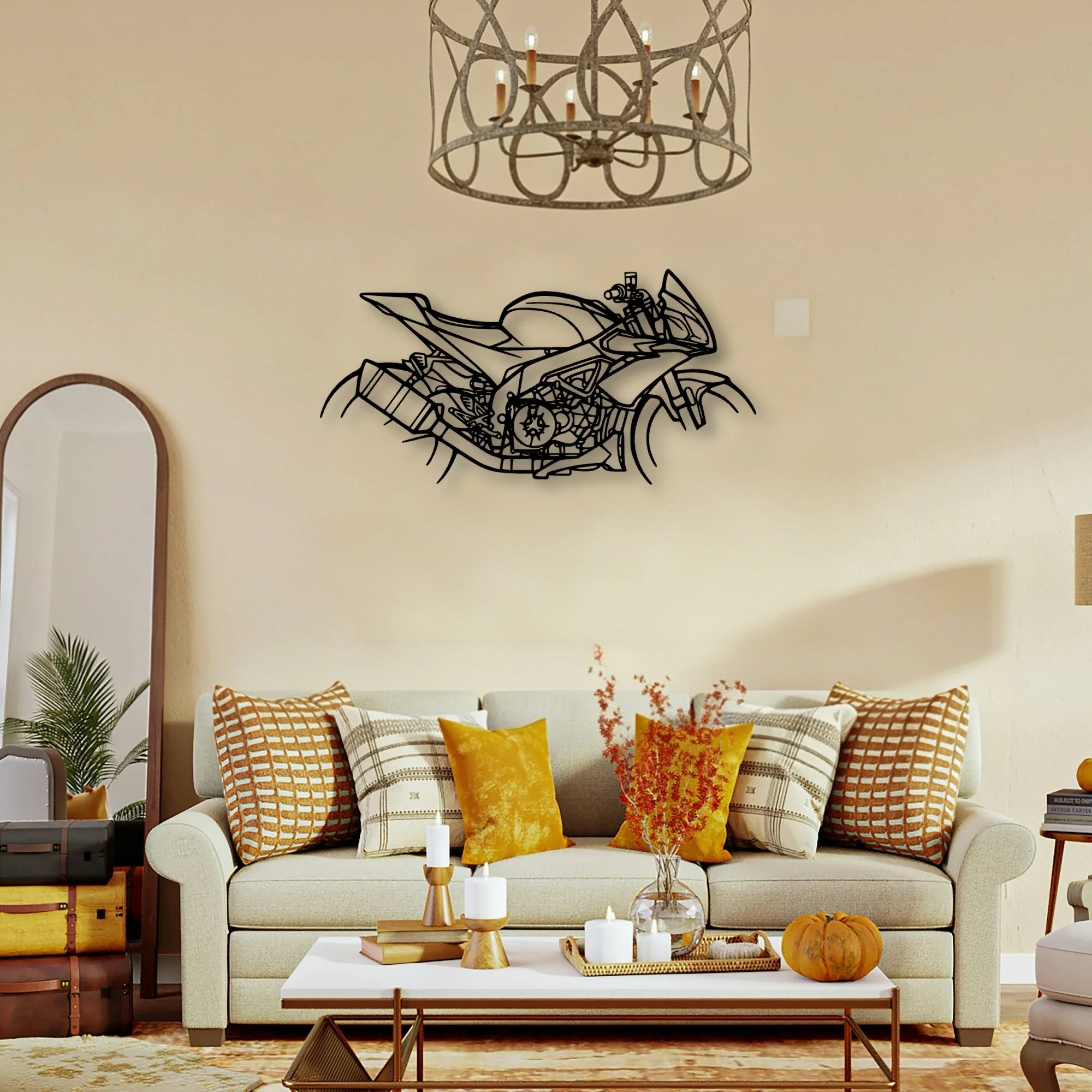 Tuono 2018 Classic Motorcycle Silhouette Metal Wall Art - Tinvibe