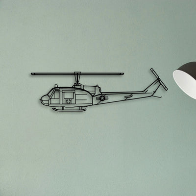 Uh 1 Med Huey Classic Aircraft Silhouette Metal Wall Art - Tinvibe