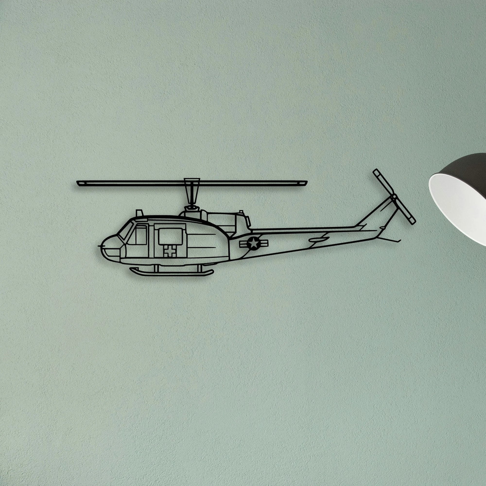 Uh 1 Med Classic Aircraft Silhouette Metal Wall Art - Tinvibe