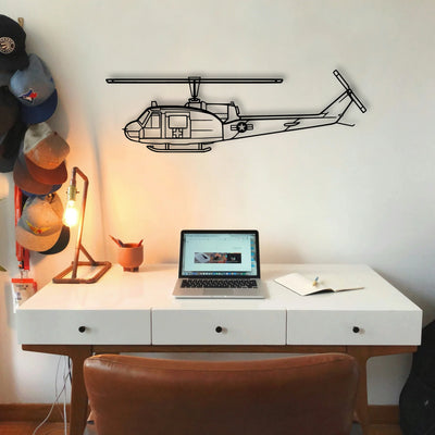 Uh 1 Med Classic Aircraft Silhouette Metal Wall Art - Tinvibe