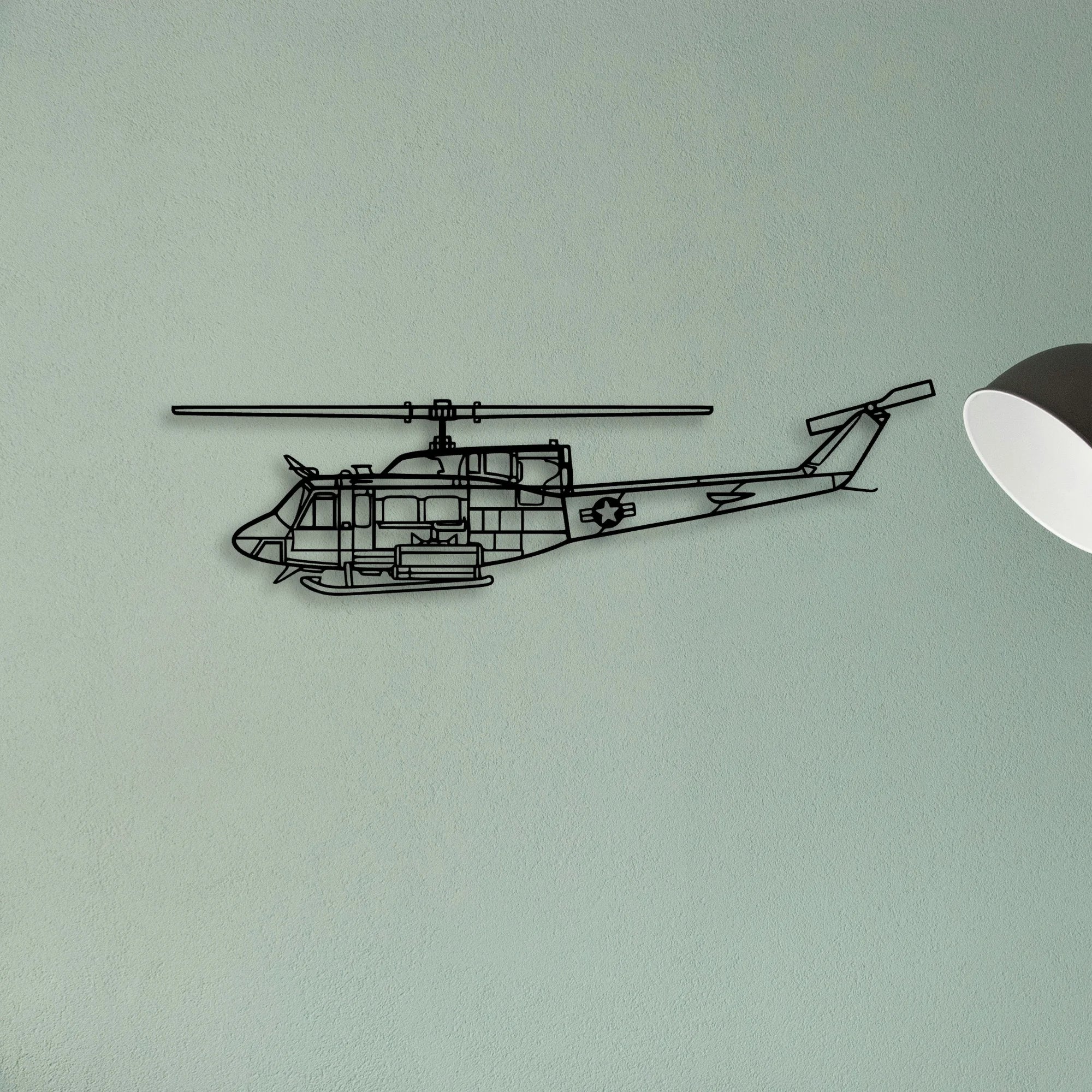 Uh 1N Huey Classic Aircraft Silhouette Metal Wall Art - Tinvibe