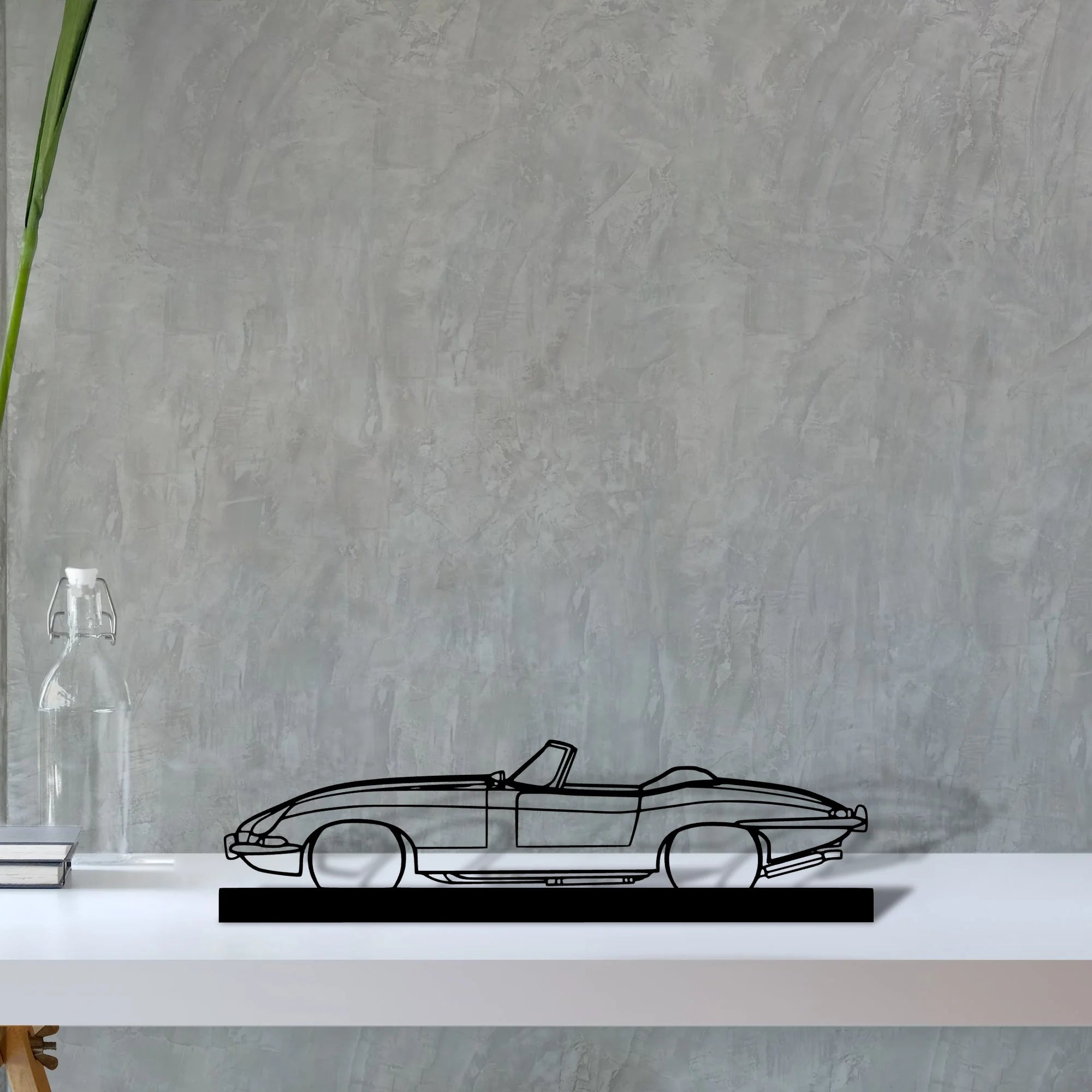 xke-convertible-1967 Silhouette Metal Art Stand - Tinvibe