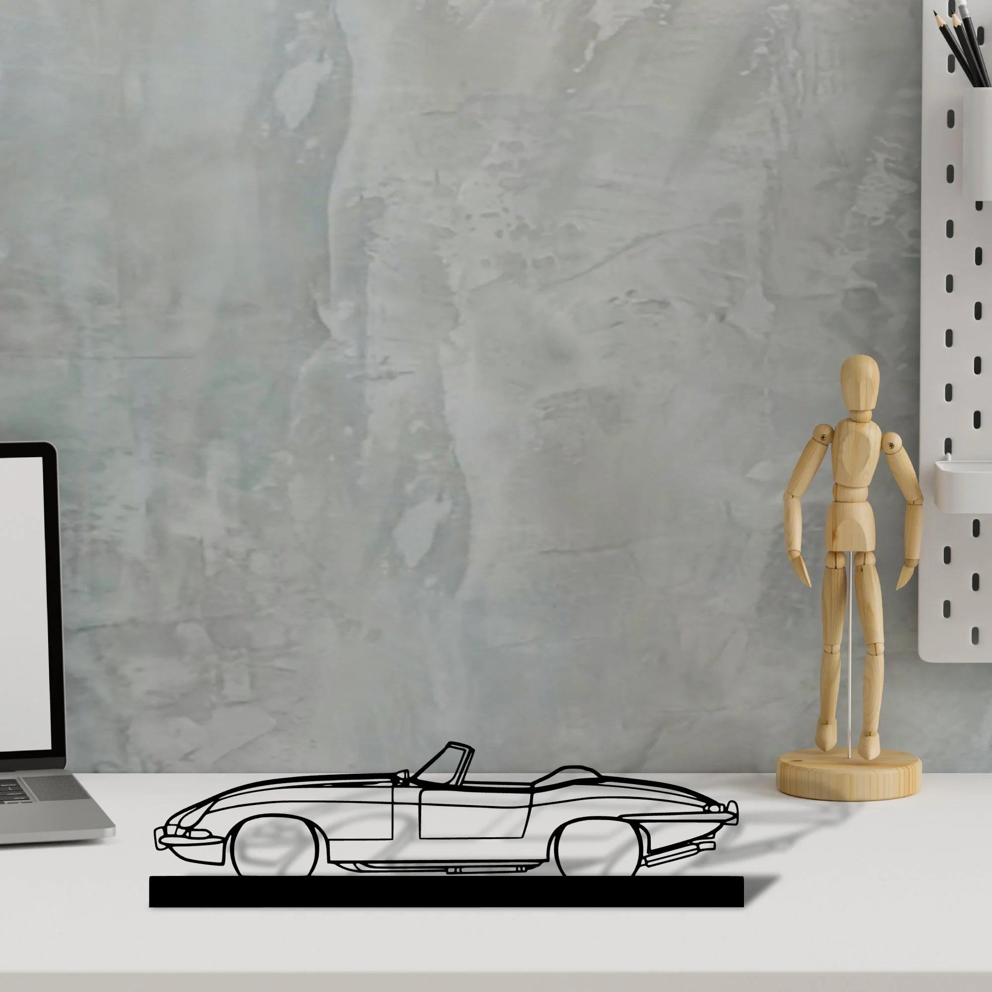 xke-convertible-1967 Silhouette Metal Art Stand - Tinvibe