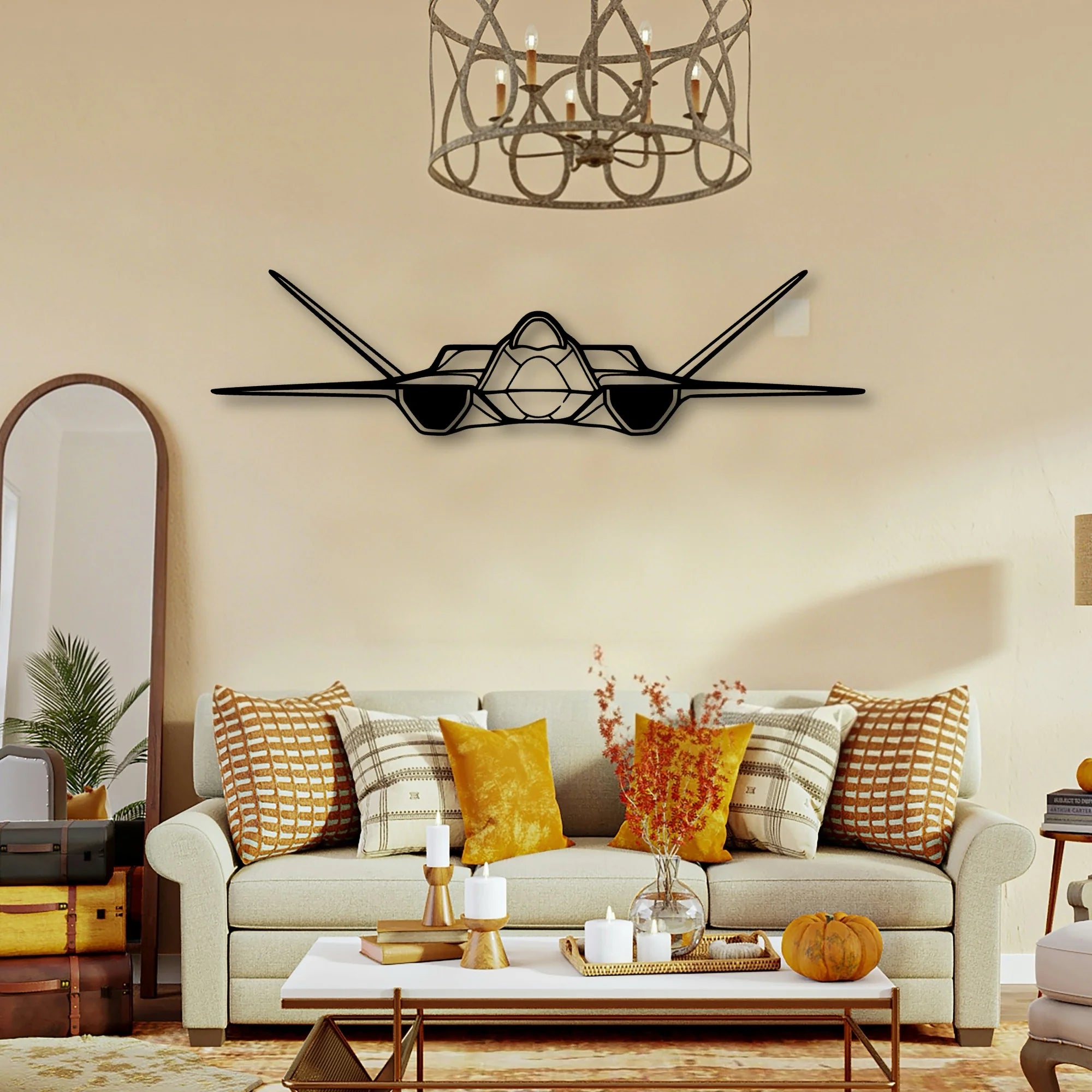 Yf 23 Classic Aircraft Silhouette Metal Wall Art - Tinvibe